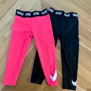 Nike Kids' Pink and Black Leggings 4